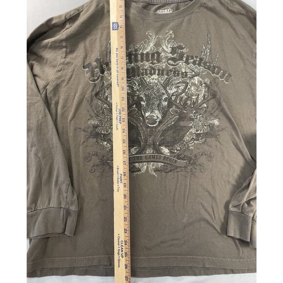 Men's Ivory Outfitters T-shirt 2XL Brown Long Sleeve Hunting Season - Picture 4 of 6